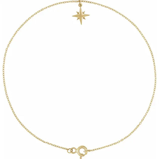 North Star Dangle Gold Anklet
