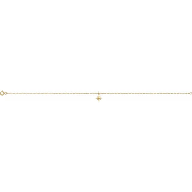 North Star Dangle Gold Anklet