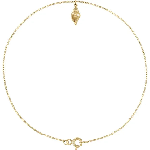 Sea Shell Dangle Gold Anklet