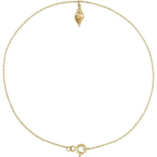 Sea Shell Dangle Gold Anklet