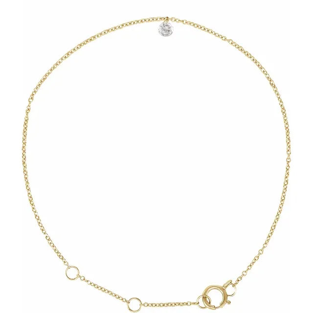 Diamond Dangle Gold Anklet