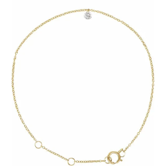 Diamond Dangle Gold Anklet