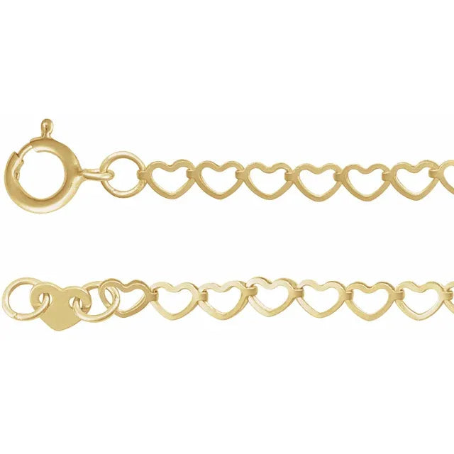 Heart Link Gold Anklet