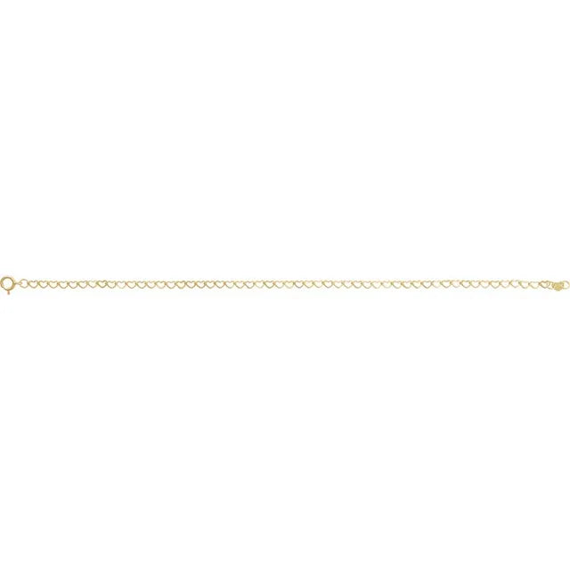 Heart Link Gold Anklet