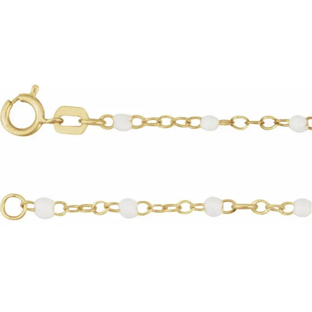 Enamel Bead Gold Chain Anklet