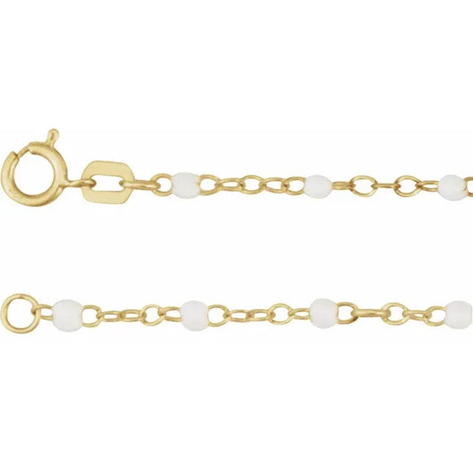 Enamel Bead Gold Chain Anklet