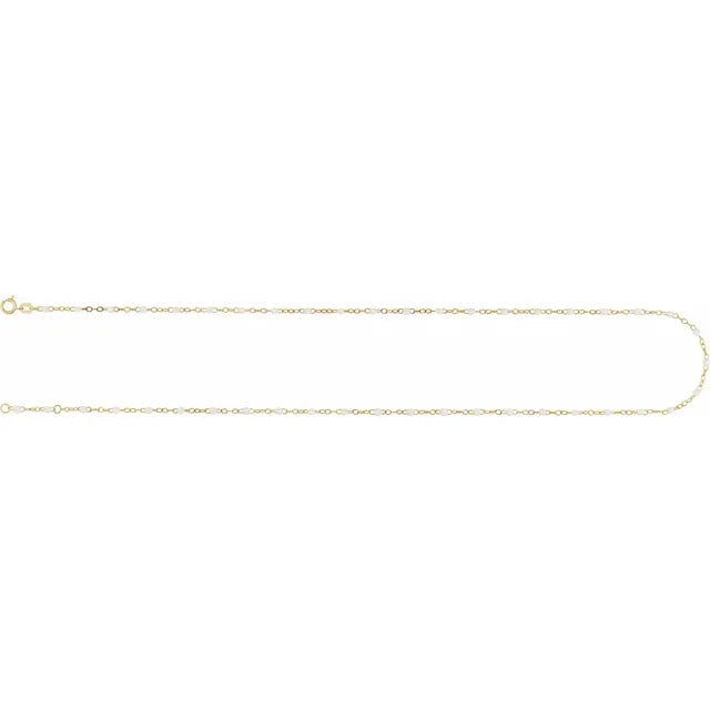 Enamel Bead Gold Chain Anklet
