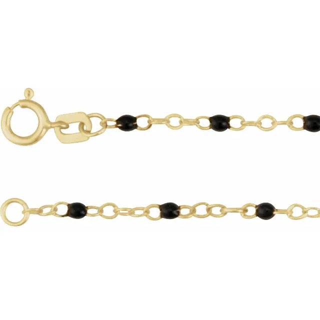 Enamel Bead Gold Chain Anklet