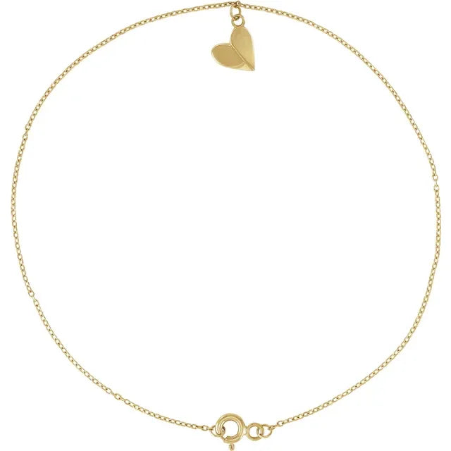 Heart dangle Gold Anklet