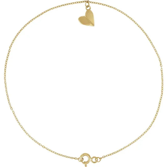Heart dangle Gold Anklet