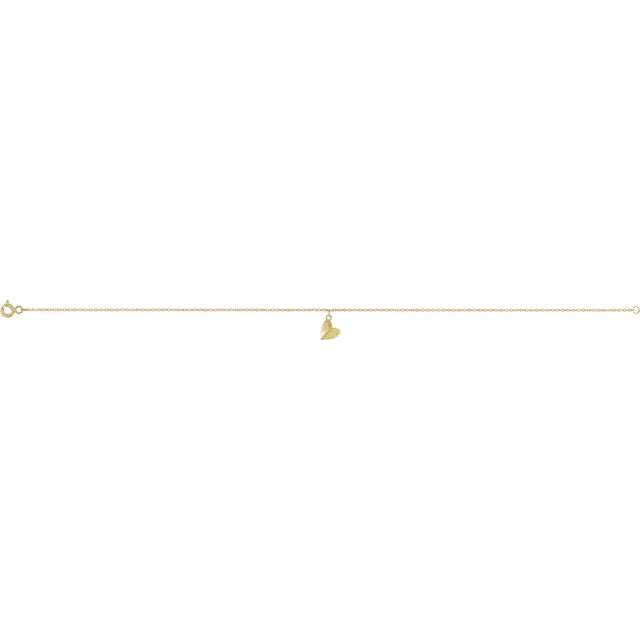 Heart dangle Gold Anklet