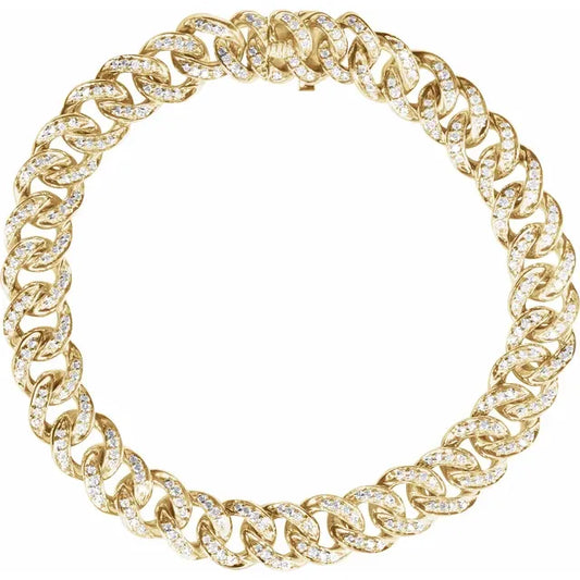Natural Diamond Curb Cuban Link Bracelet
