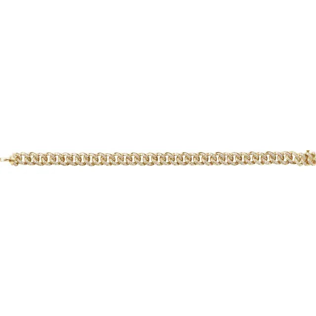 Natural Diamond Curb Cuban Link Bracelet