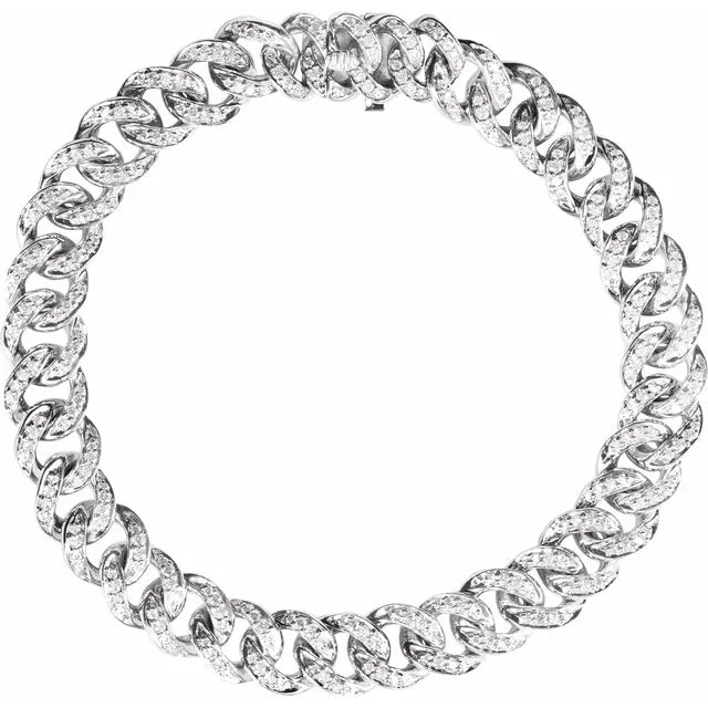 Natural Diamond Curb Cuban Link Bracelet