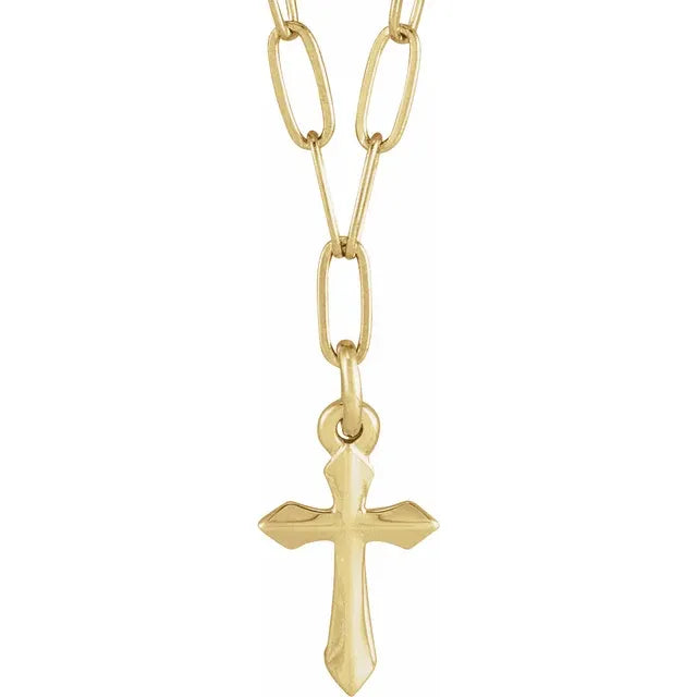 Gold Cross Paperclip Necklace