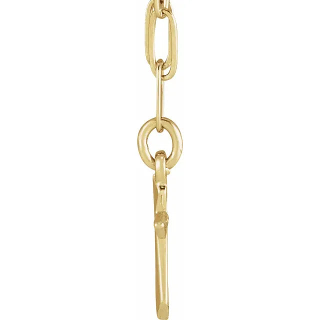 Gold Cross Paperclip Necklace