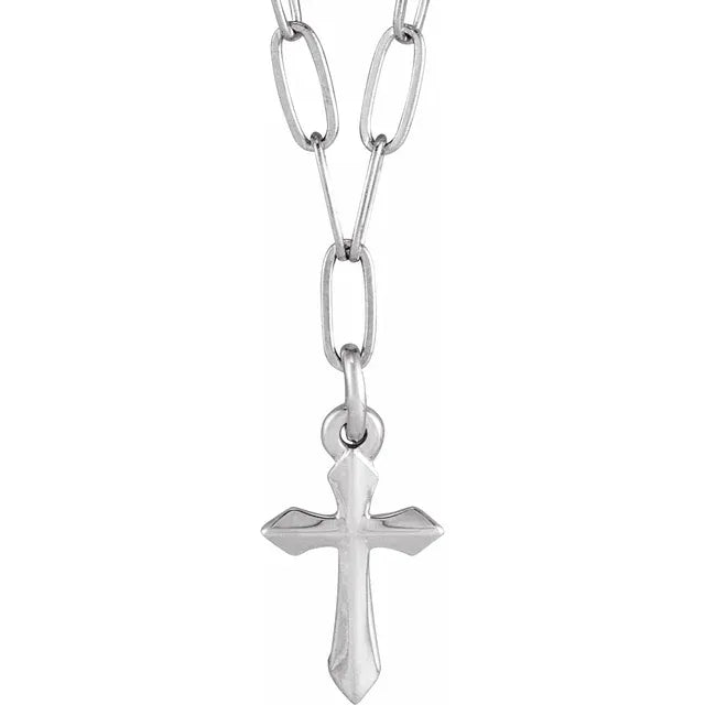 Gold Cross Paperclip Necklace