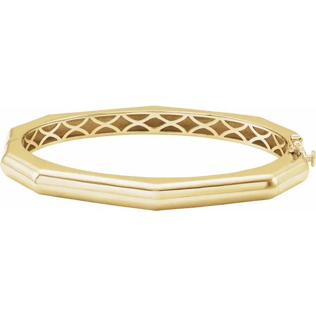 Chunky Geometric Hinged Bangle