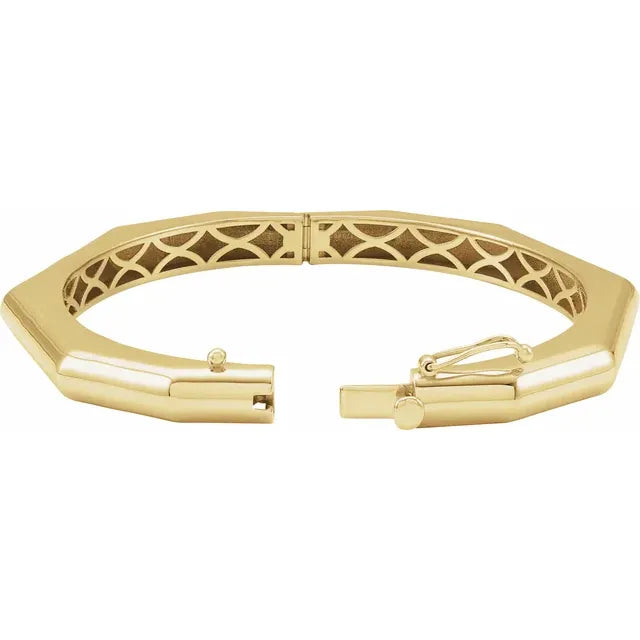 Chunky Geometric Hinged Bangle