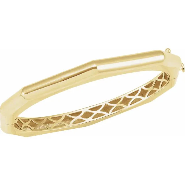 Chunky Geometric Hinged Bangle