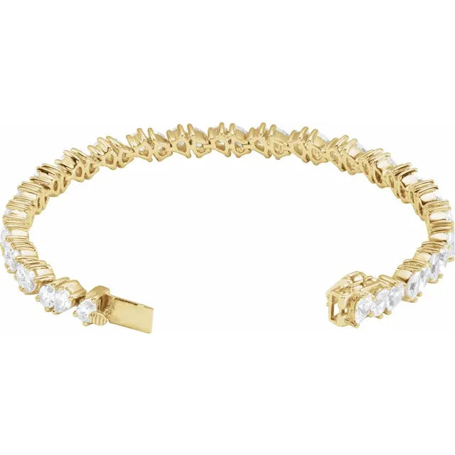 Pear Shaped Lab Diamond Line Tennis Bracelet
