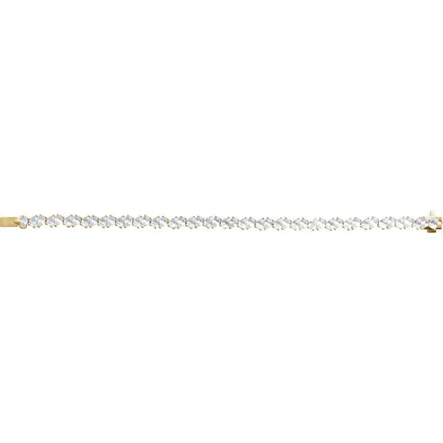 Pear Shaped Lab Diamond Line Tennis Bracelet