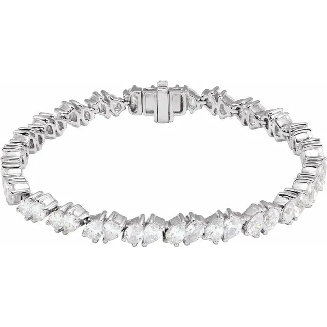 Pear Shaped Lab Diamond Line Tennis Bracelet