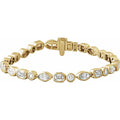 Multi Shaped Diamond Bezel Set Tennis Bracelet 7+ct