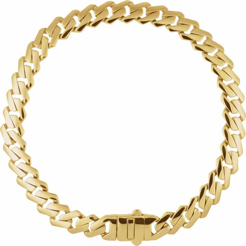 7.4mm Hollow Monaco Edge Curb Men’s Bracelet