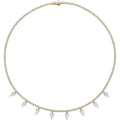Lab Diamond Tennis Necklace with Pear-shaped Diamond Dangles