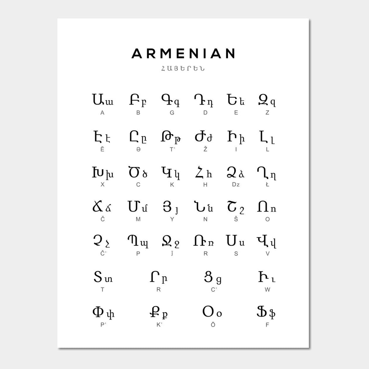 Armenian Initial Pendant Charm