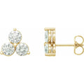 3 stone Cluster Stud Earrings