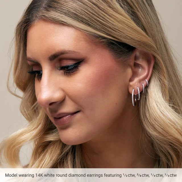 Classic Lab Grown Diamond Huggie Hoop Earrings