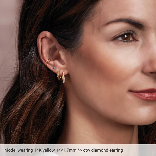 Classic Lab Grown Diamond Huggie Hoop Earrings