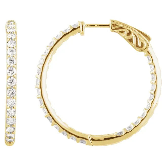 Inside/Outside Diamond Hoop Earrings