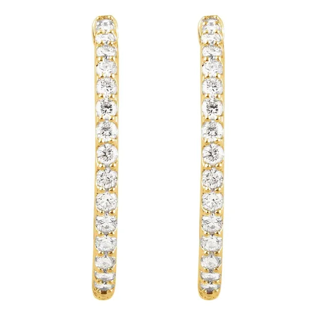 Inside/Outside Diamond Hoop Earrings