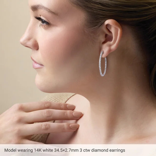 Inside/Outside Diamond Hoop Earrings