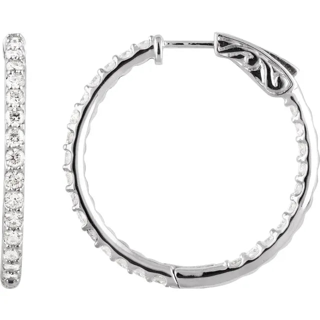Inside/Outside Diamond Hoop Earrings