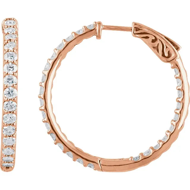 Inside/Outside Diamond Hoop Earrings