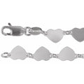 Sterling Silver Heart Panel Bracelet