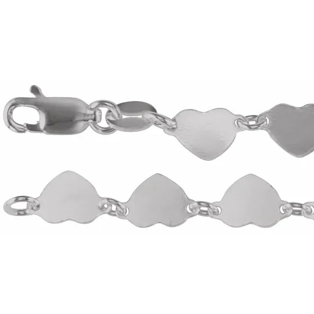 Sterling Silver Heart Panel Bracelet