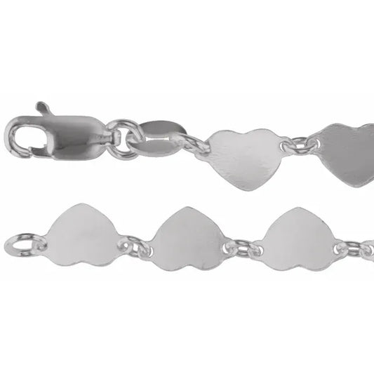 Sterling Silver Heart Panel Bracelet