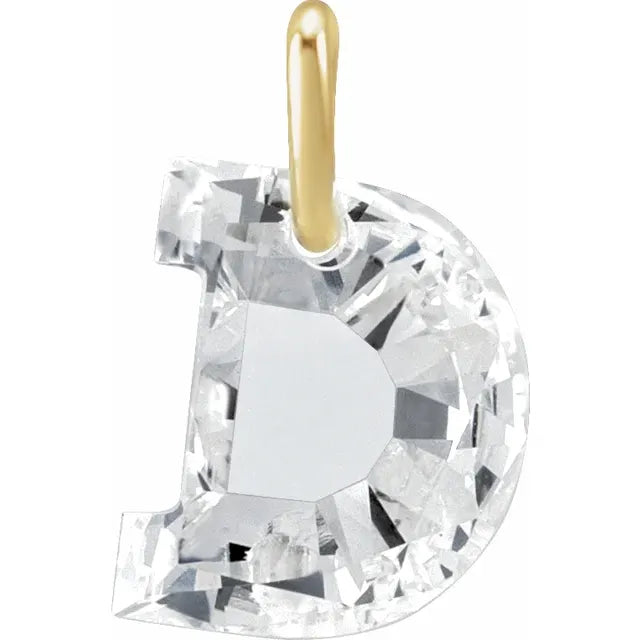 1ct Lab Diamond Initial Charm