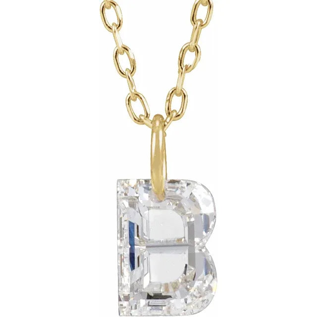 Lab Grown Diamond Initial Necklace