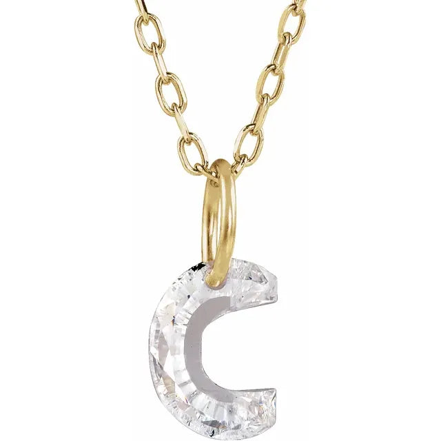 Lab Grown Diamond Initial Necklace