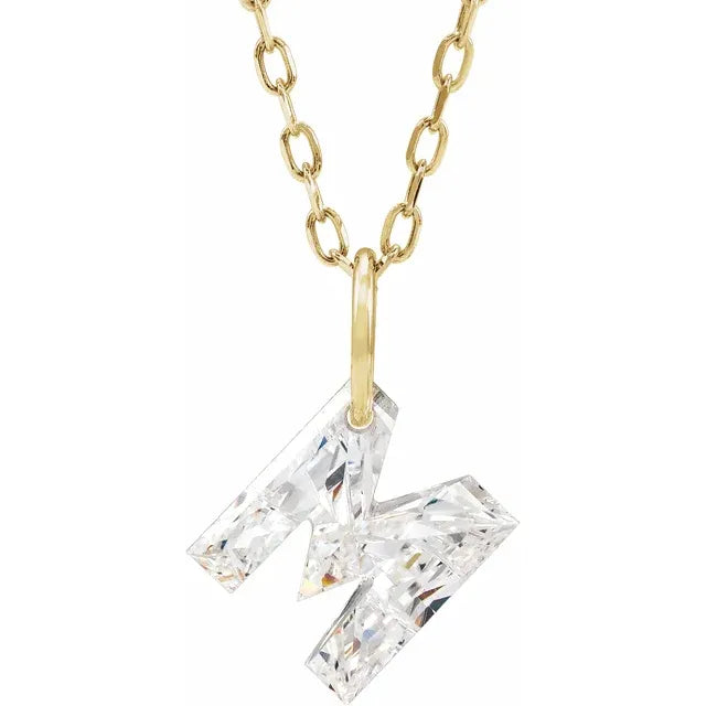 Lab Grown Diamond Initial Necklace