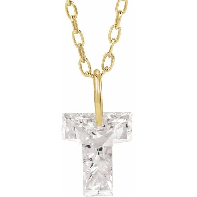 Lab Grown Diamond Initial Necklace