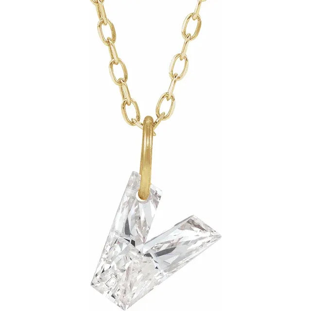 Lab Grown Diamond Initial Necklace