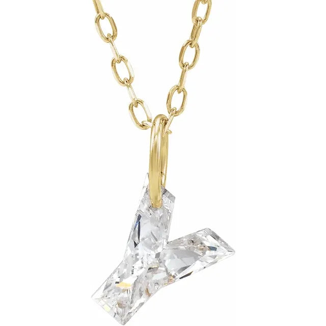 Lab Grown Diamond Initial Necklace