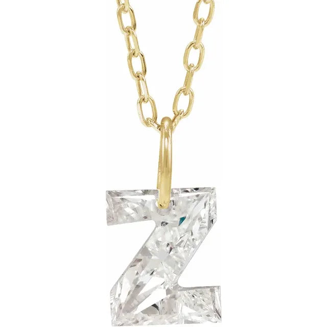 Lab Grown Diamond Initial Necklace
